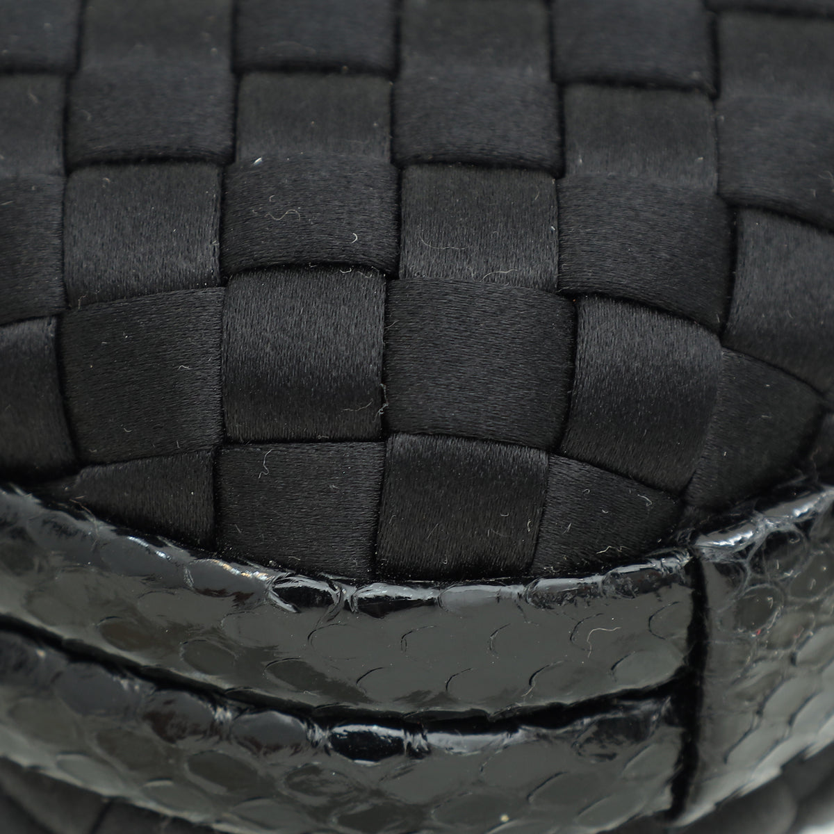 Bottega Veneta Black Knot Intrecciato Silk Chain Clutch Bag