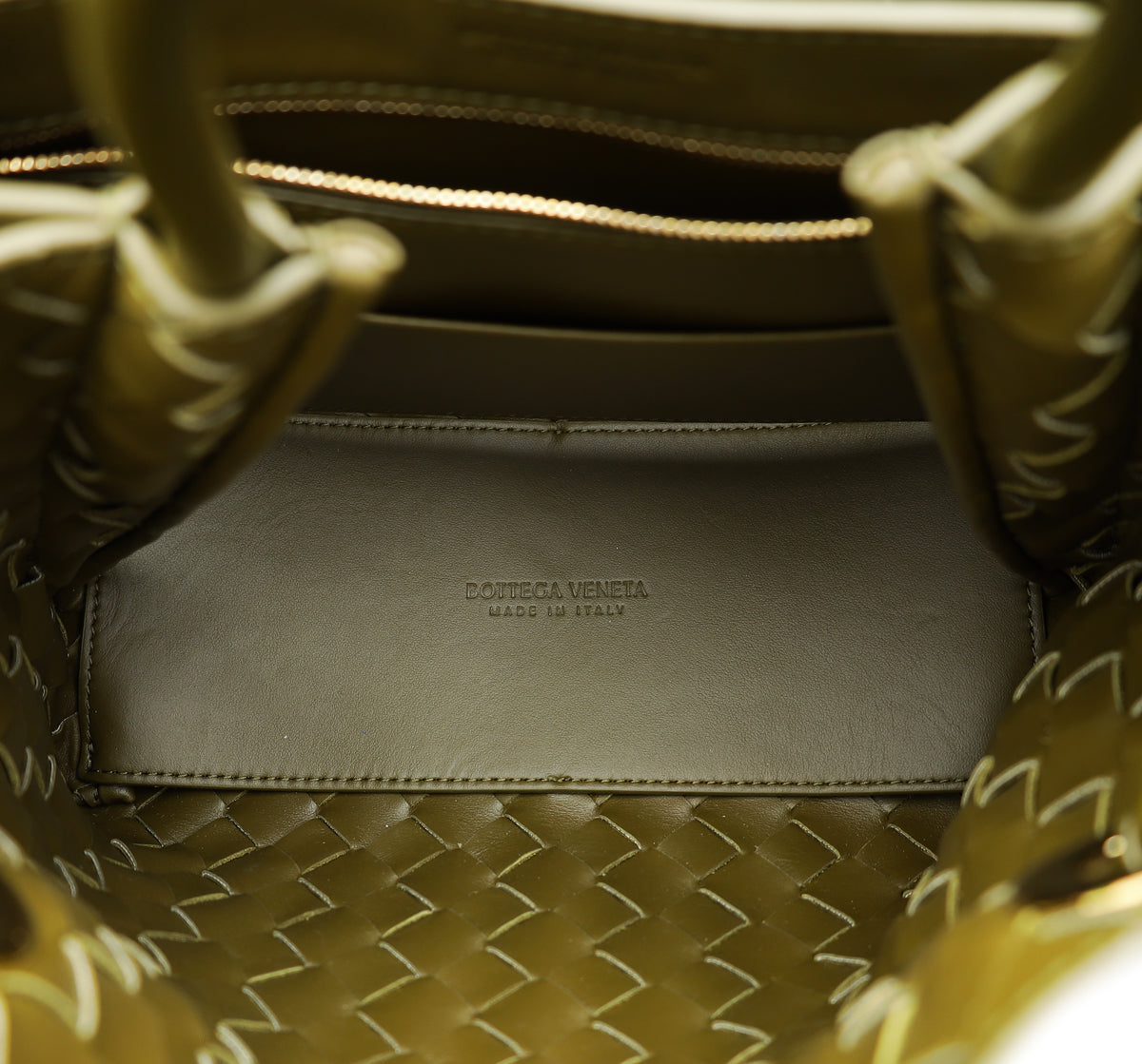 Bottega Veneta Olive Oil Suede Small Andiamo Bag