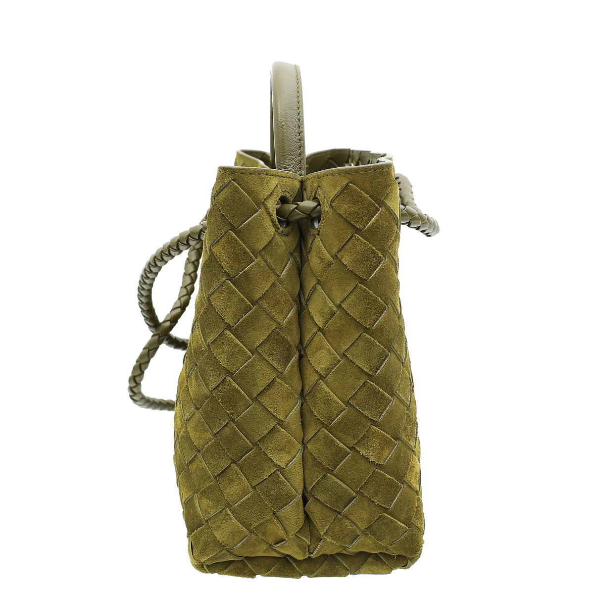 Bottega Veneta Olive Oil Suede Small Andiamo Bag