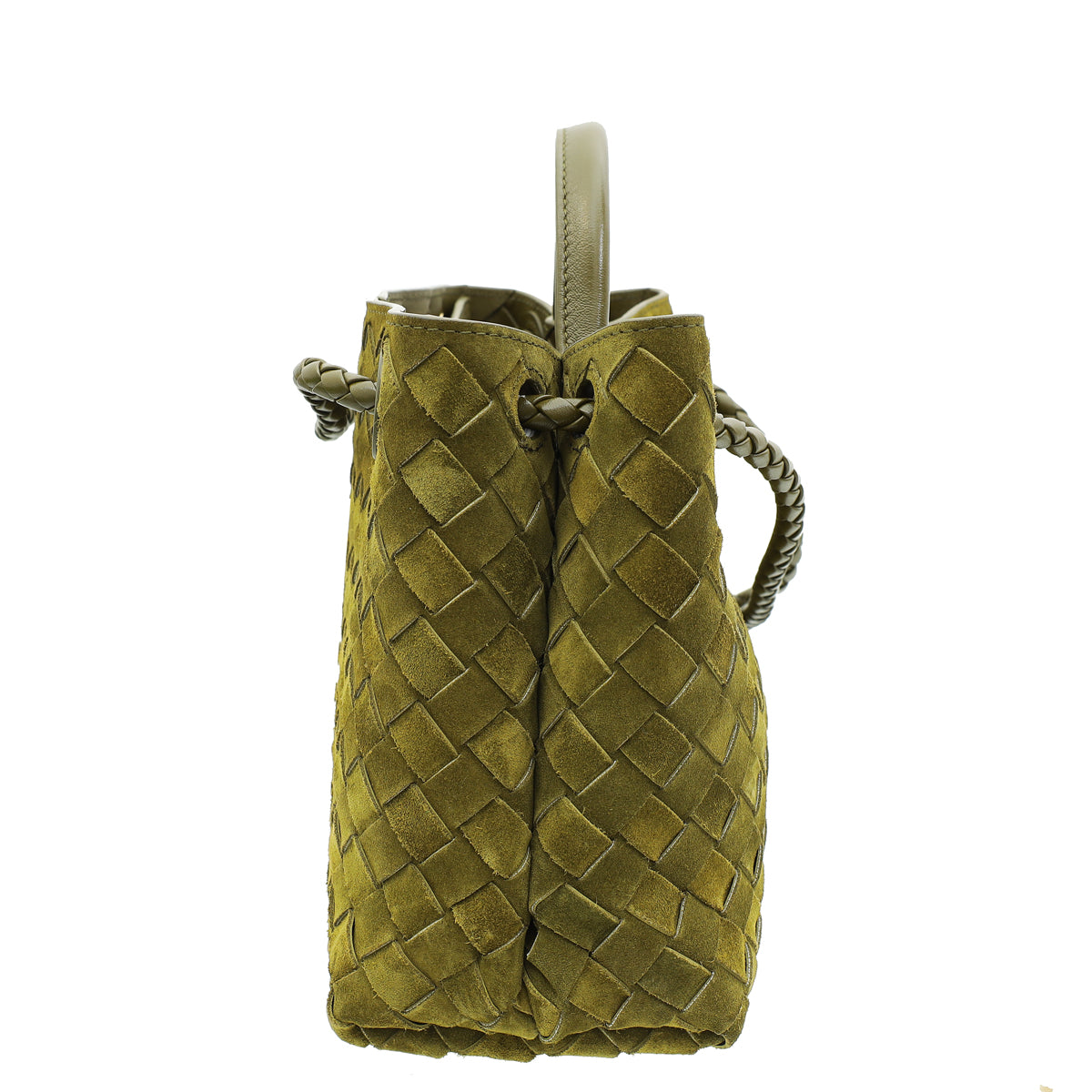 Bottega Veneta Olive Oil Suede Small Andiamo Bag