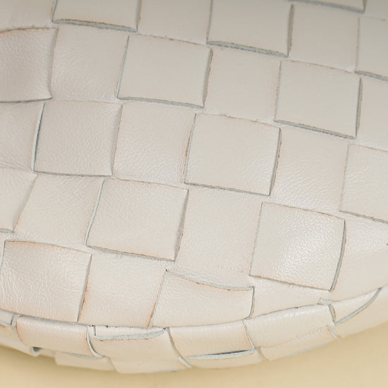 Bottega Veneta White Intrecciato Mini Jodie Bag-Bottega Veneta-THE CLOSET