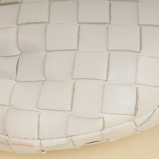 Bottega Veneta White Intrecciato Mini Jodie Bag-Bottega Veneta-THE CLOSET