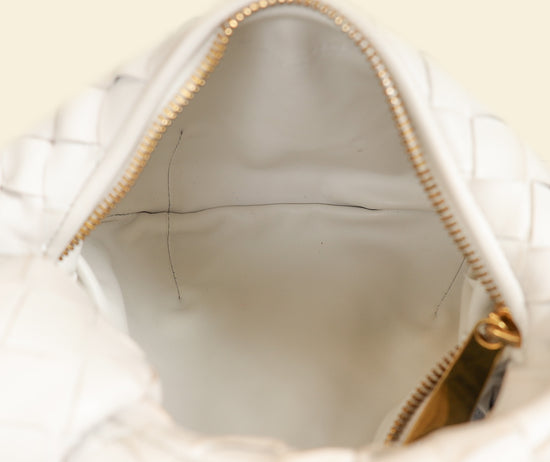 Bottega Veneta White Intrecciato Mini Jodie Bag-Bottega Veneta-THE CLOSET