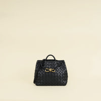 Bottega Veneta Black Intrecciato Andiamo Small Tote Bag