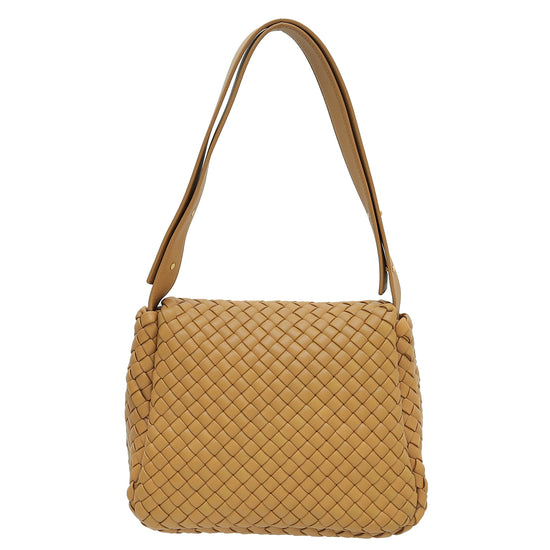 Bottega Veneta Caramel Intrecciato Cobble Padded Small Bag