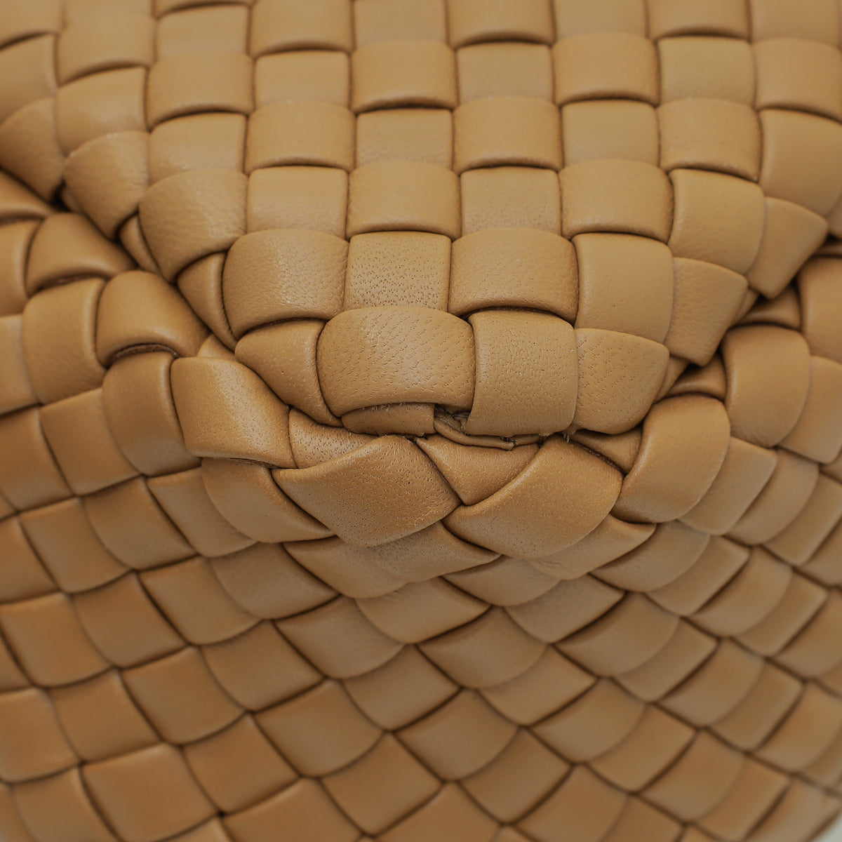 Bottega Veneta Caramel Intrecciato Cobble Padded Small Bag