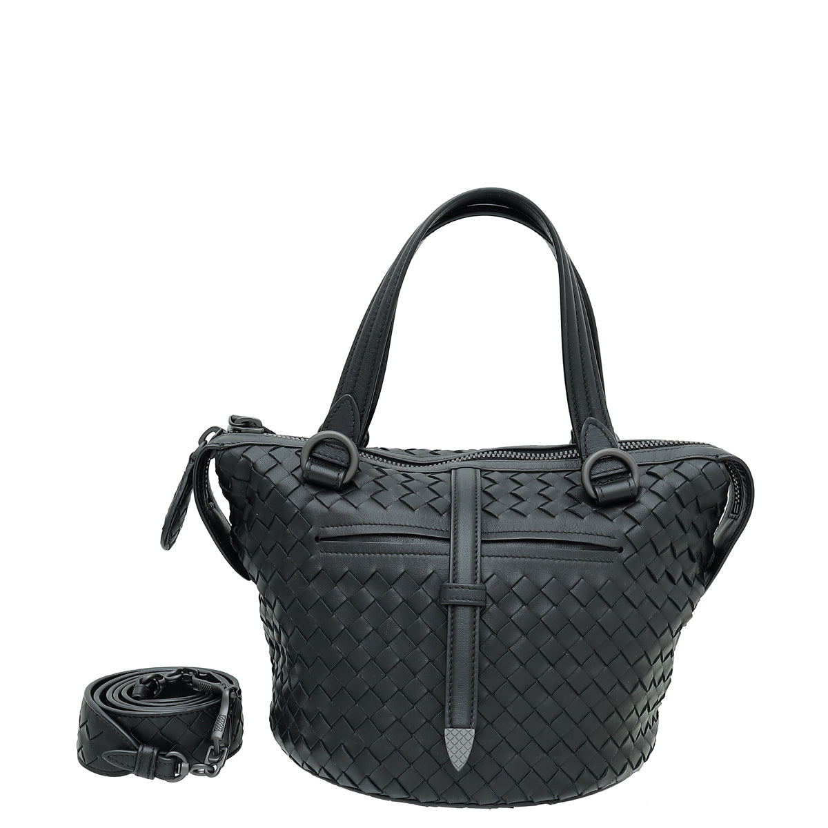 Bottega Veneta Black Intrecciato Nappa Tambura Bag-Bottega Veneta-THE CLOSET