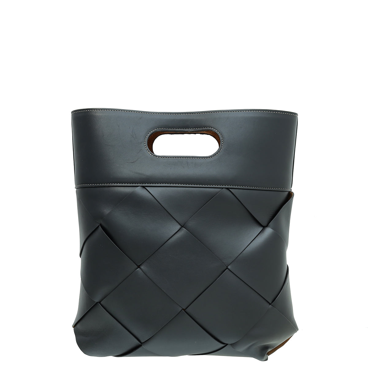 Bottega Veneta Black French Intrecciato Slip Tote Small Bag-Bottega Veneta-THE CLOSET