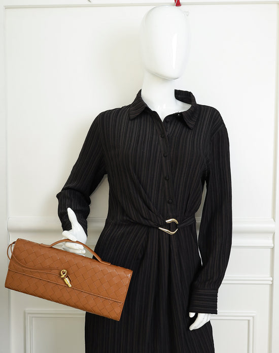 Bottega Veneta Brown Andiamo Clutch