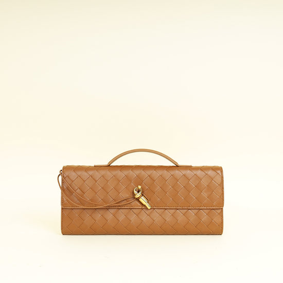 Bottega Veneta Brown Andiamo Clutch