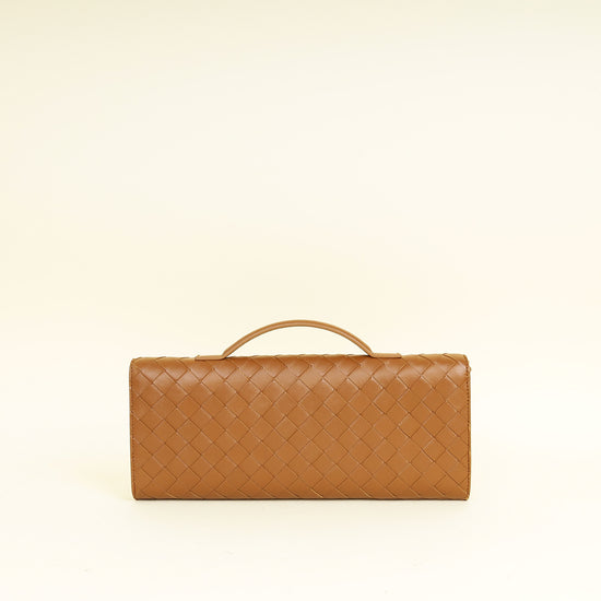Bottega Veneta Brown Andiamo Clutch
