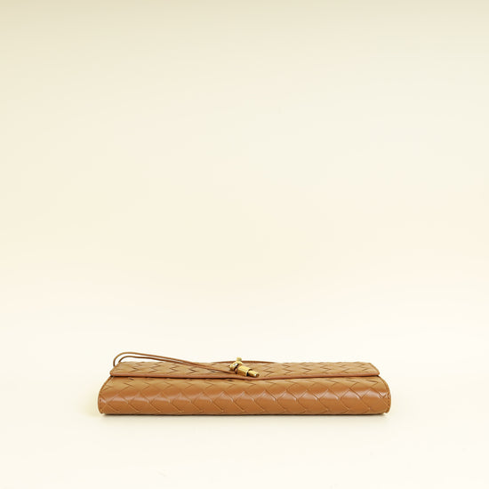 Bottega Veneta Brown Andiamo Clutch