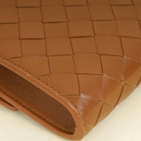 Bottega Veneta Brown Andiamo Clutch
