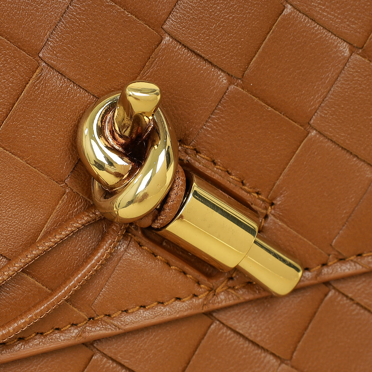 Bottega Veneta Brown Andiamo Clutch