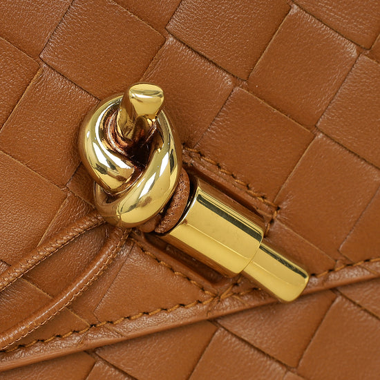 Bottega Veneta Brown Andiamo Clutch