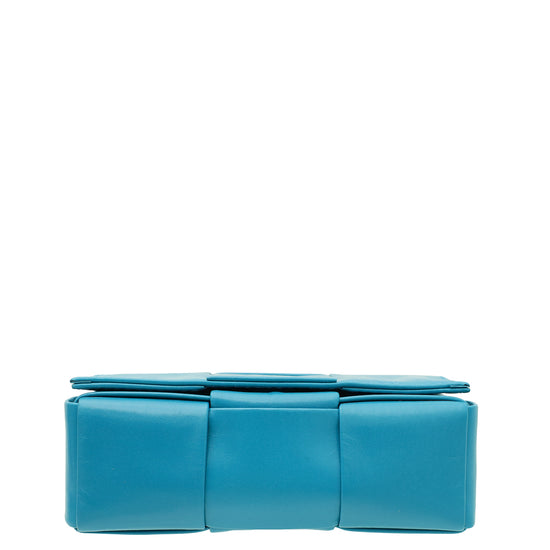 Bottega Veneta Teal Intrecciato Paper Mini Cassette Bag