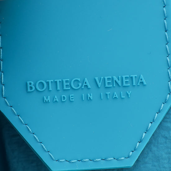 Bottega Veneta Teal Intrecciato Paper Mini Cassette Bag