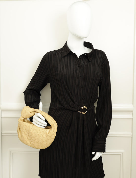 Bottega Veneta Beige Intrecciato Nappa Jodie Mini Bag-Bottega Veneta-THE CLOSET