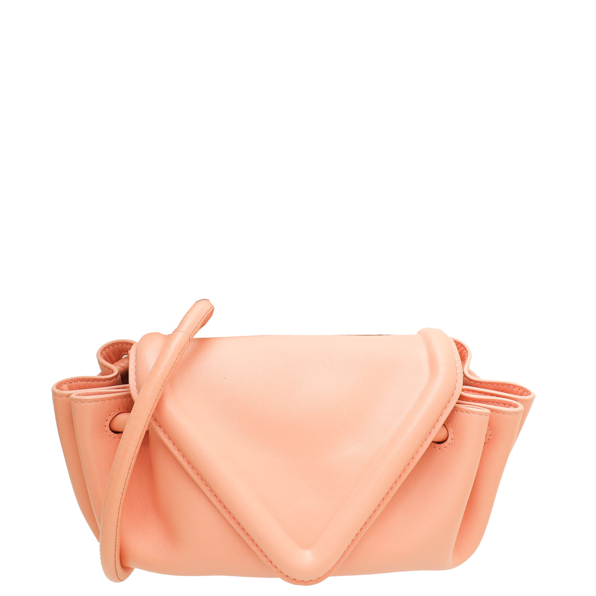 Bottega Veneta Peach Beak Triangle Small Shoulder Bag-Bottega Veneta-THE CLOSET