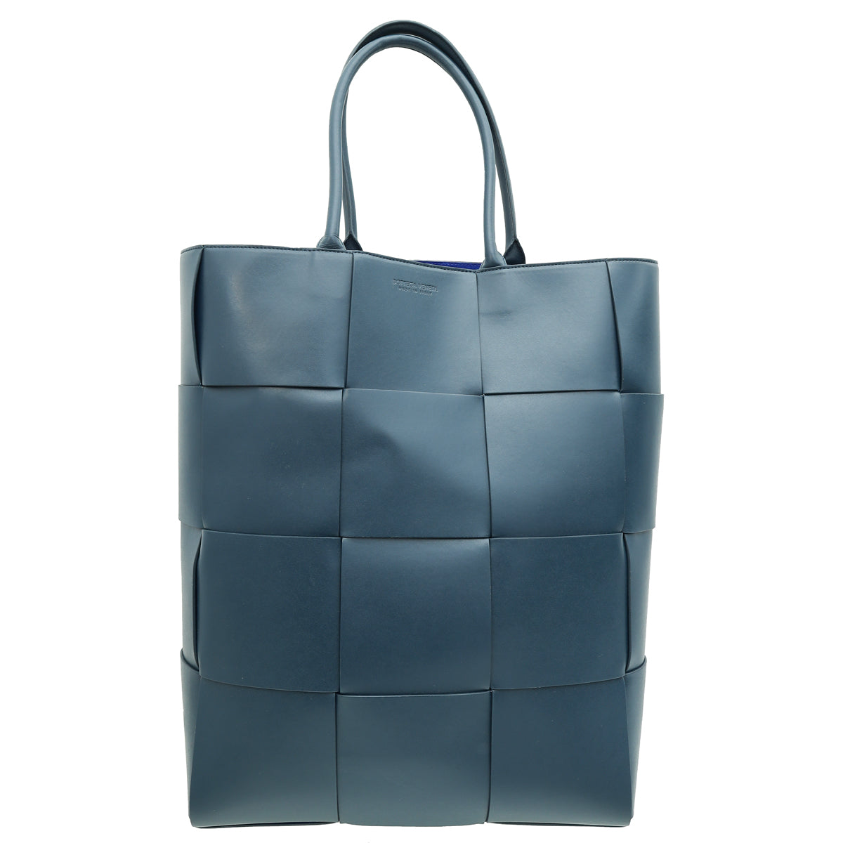 Bottega Veneta  Dark Teal Maxi Intrecciato Vertical Arco Tote Bag