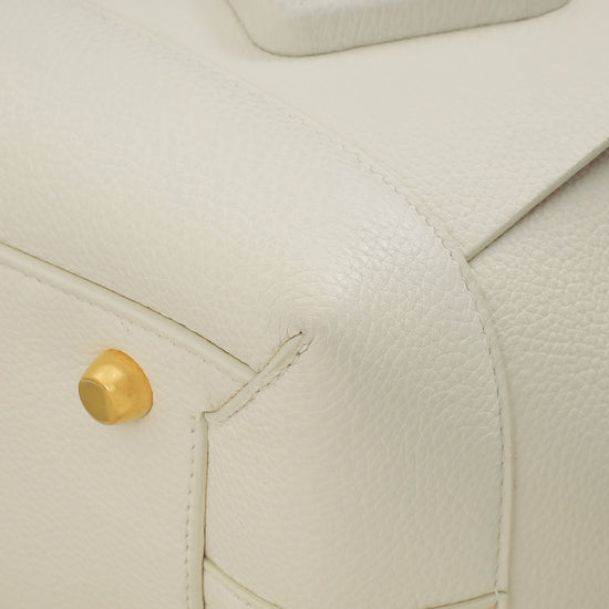 Bottega Veneta White Arco Medium Tote Bag