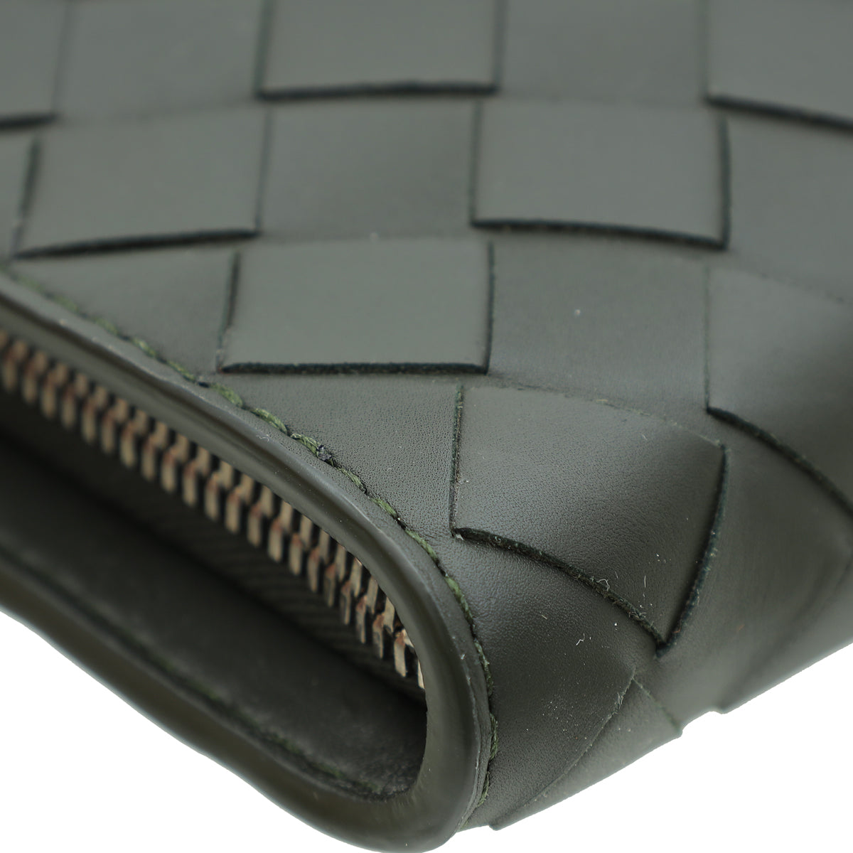 Bottega Veneta Dark Olive Intrecciato Nappa Men's Small Document