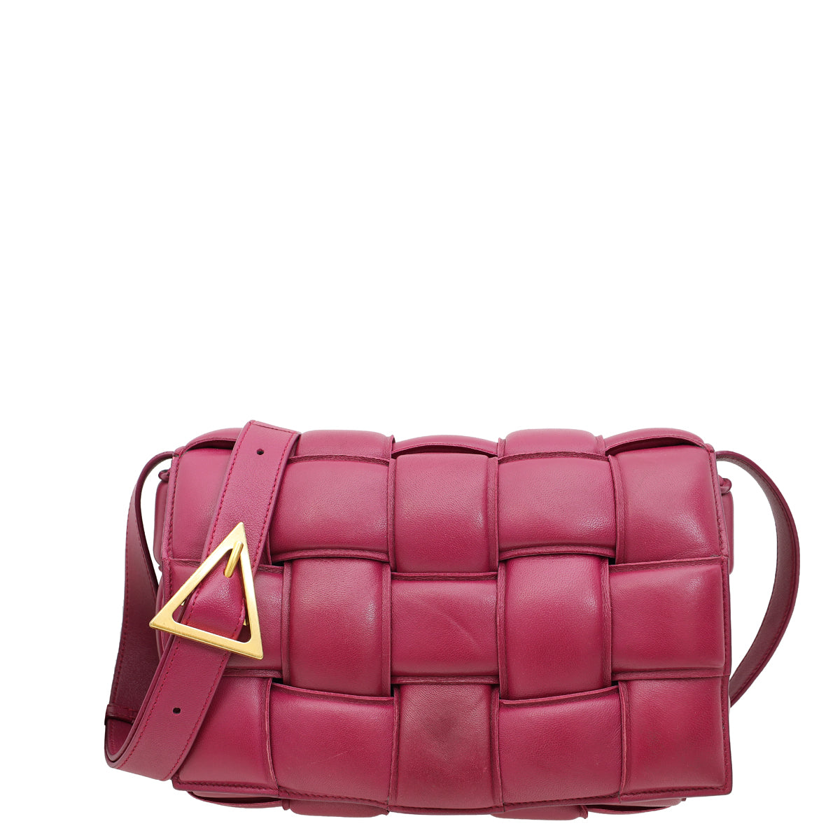 Bottega Veneta Magenta Maxi Intrecciato Padded Cassette Classic Bag-Bottega Veneta-THE CLOSET