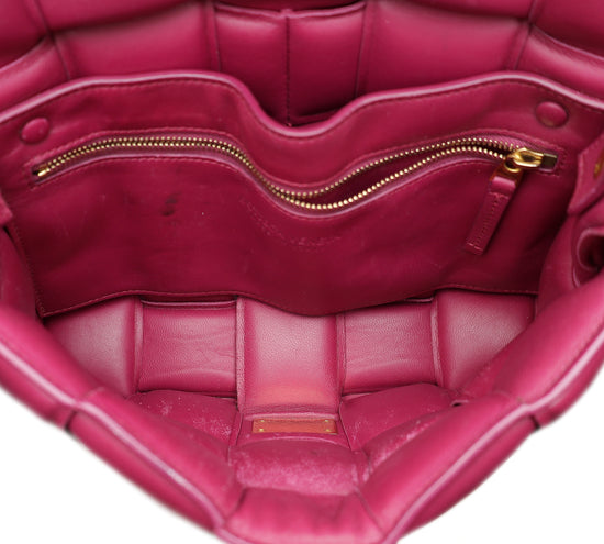 Bottega Veneta Magenta Maxi Intrecciato Padded Cassette Classic Bag