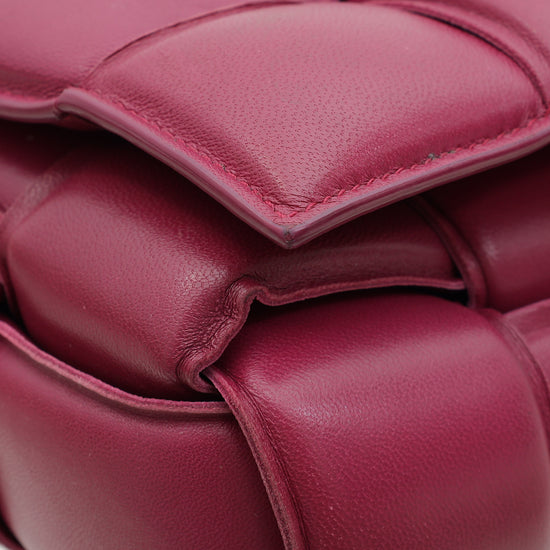 Bottega Veneta Magenta Maxi Intrecciato Padded Cassette Classic Bag