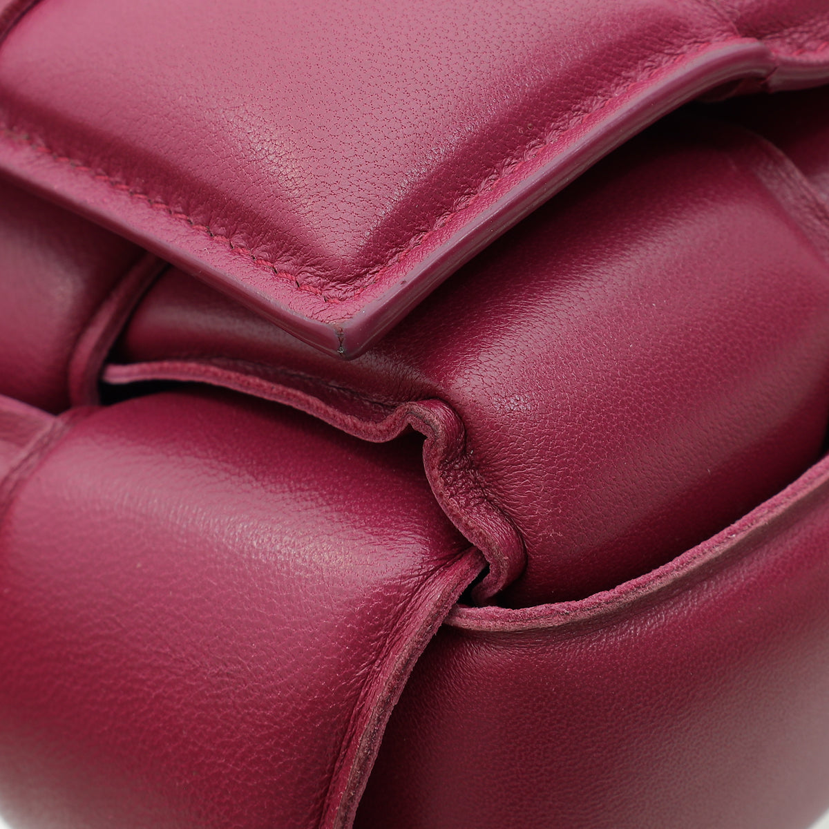 Bottega Veneta Magenta Maxi Intrecciato Padded Cassette Classic Bag