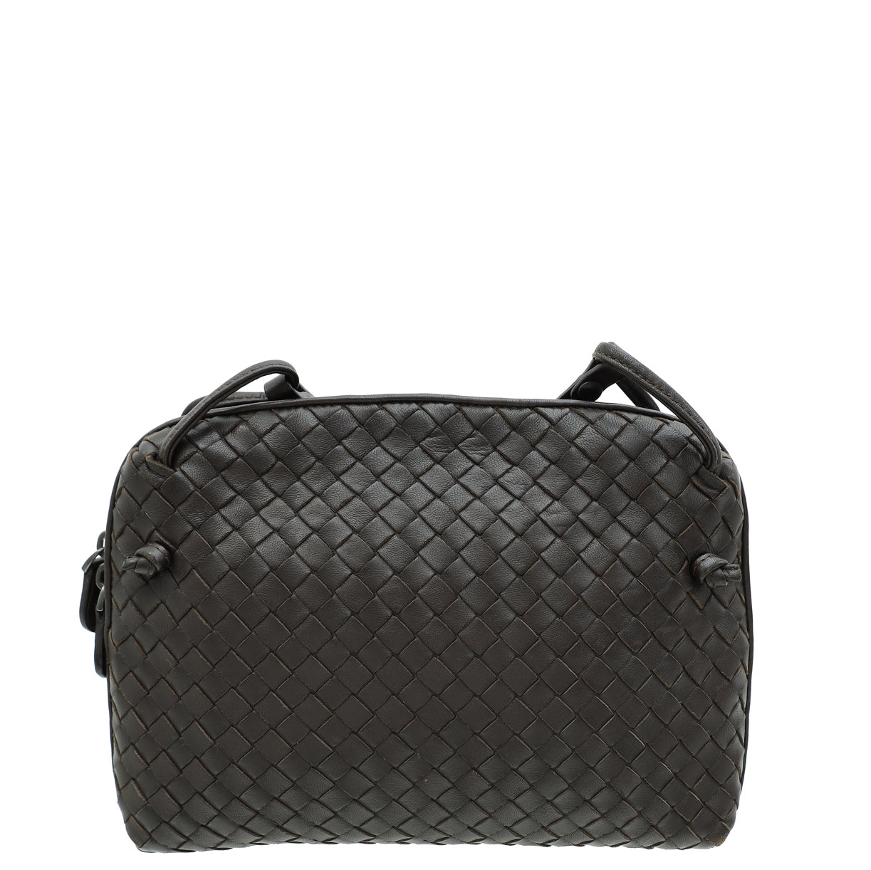 Bottega Veneta Brown Intrecciato Nappa Nodini Crossbody Bag-Bottega Veneta-THE CLOSET