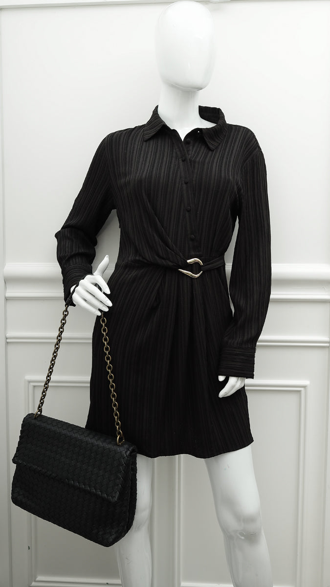 Bottega Veneta Black Intrecciato Nappa Olimpia Medium Bag-Bottega Veneta-THE CLOSET