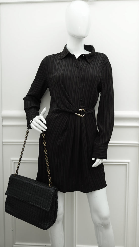 Bottega Veneta Black Intrecciato Nappa Olimpia Medium Bag-Bottega Veneta-THE CLOSET