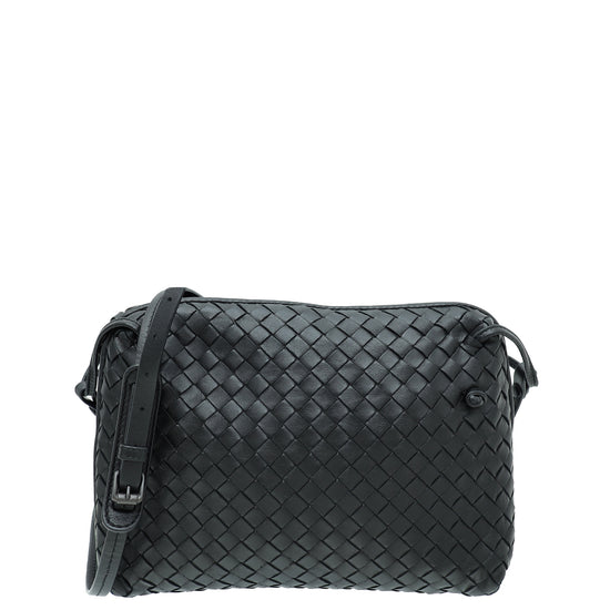 Bottega Veneta Black Intrecciato Nappa Nodini Double Zip Crossbody Bag –  The Closet