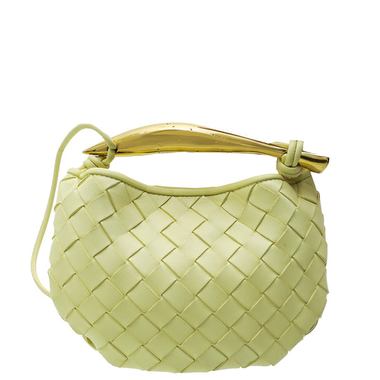 Bottega Veneta Yellow Baby Sardine Top-Handle Bag