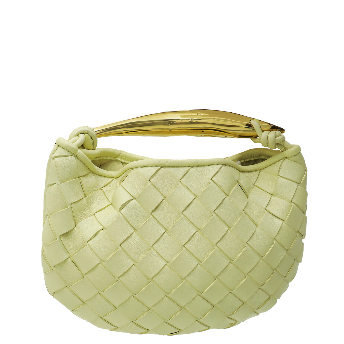 Bottega Veneta Yellow Baby Sardine Top-Handle Bag