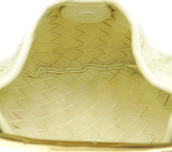 Bottega Veneta Yellow Baby Sardine Top-Handle Bag