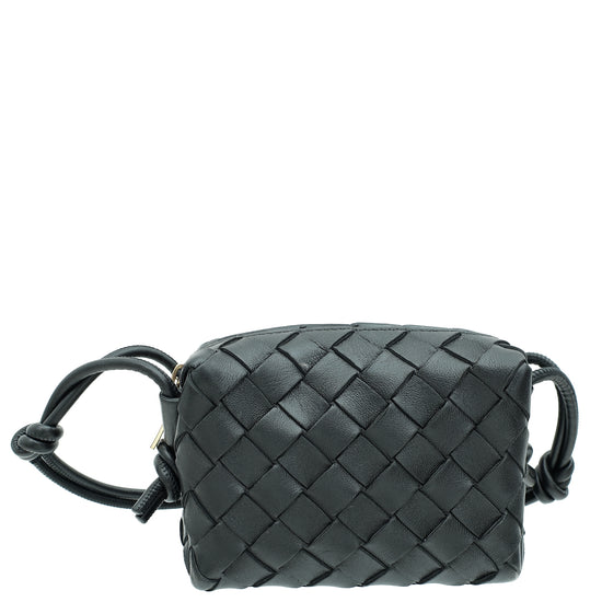 Bottega Veneta Black Intrecciato Nappa Candy Loop Camera Small Bag