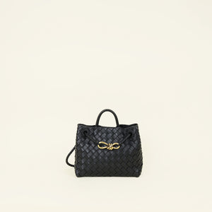 Bottega Veneta Black Small Intrecciato Andiamo Tote Bag
