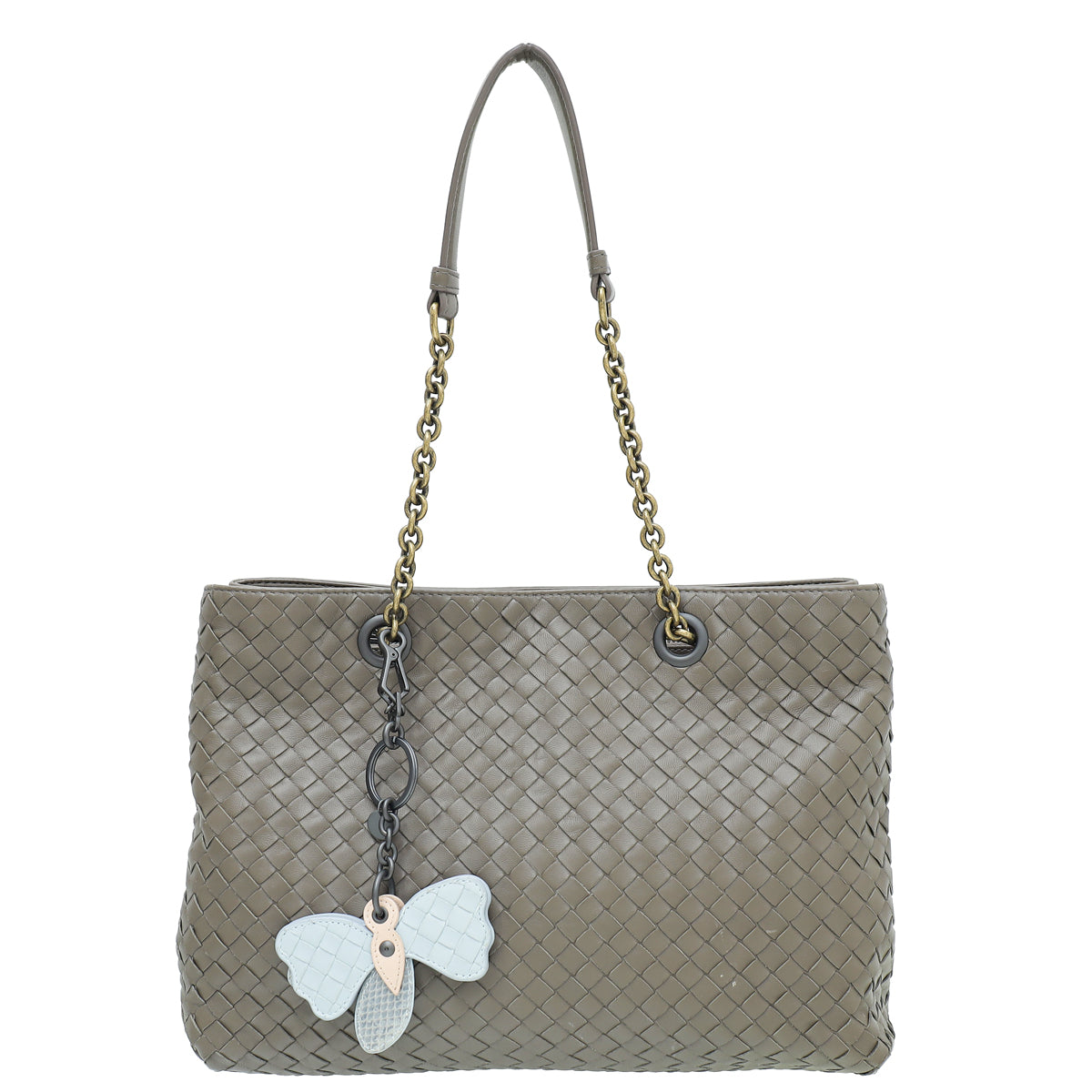 Bottega Veneta Dark Etoupe Intrecciato Classic Tote Bag-Bottega Veneta-THE CLOSET