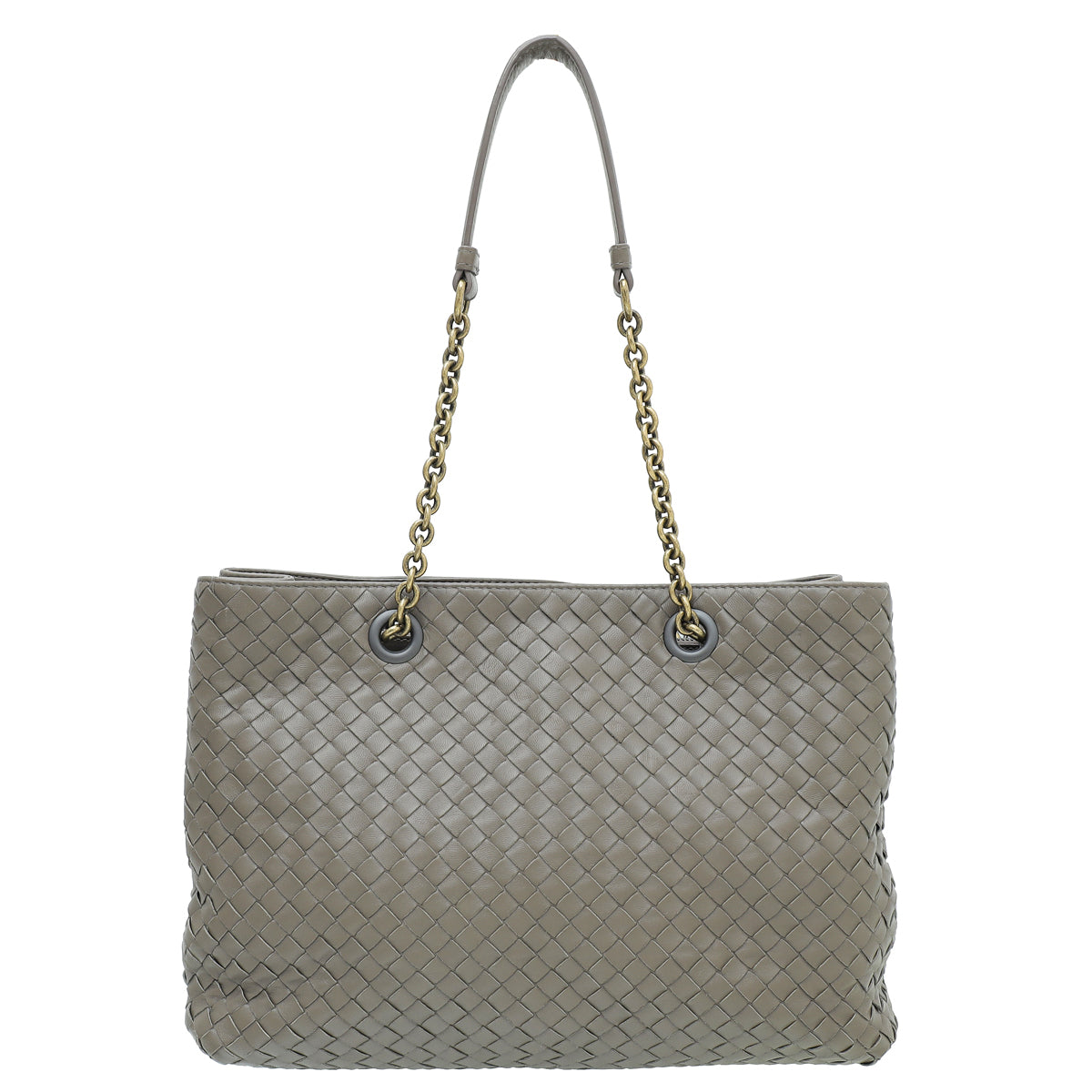 Bottega Veneta Dark Etoupe Intrecciato Classic Tote Bag-Bottega Veneta-THE CLOSET