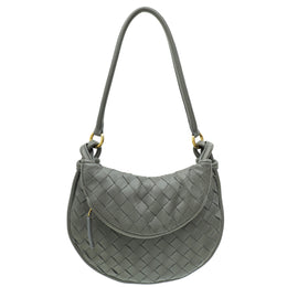 Bottega Veneta Dark Grey Intrecciato Gemelli Bag