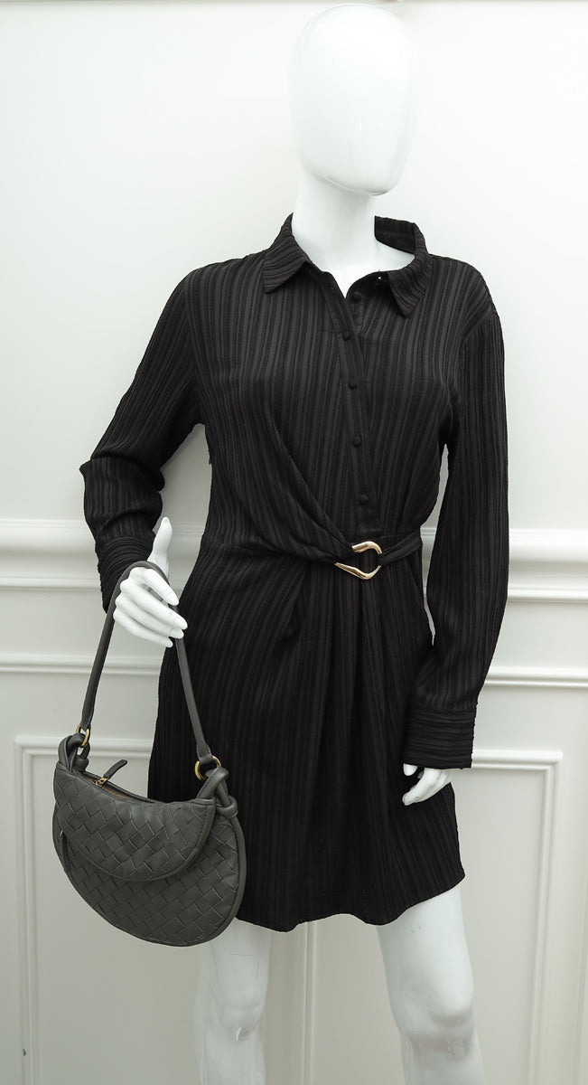 Bottega Veneta Dark Grey Intrecciato Gemelli Bag
