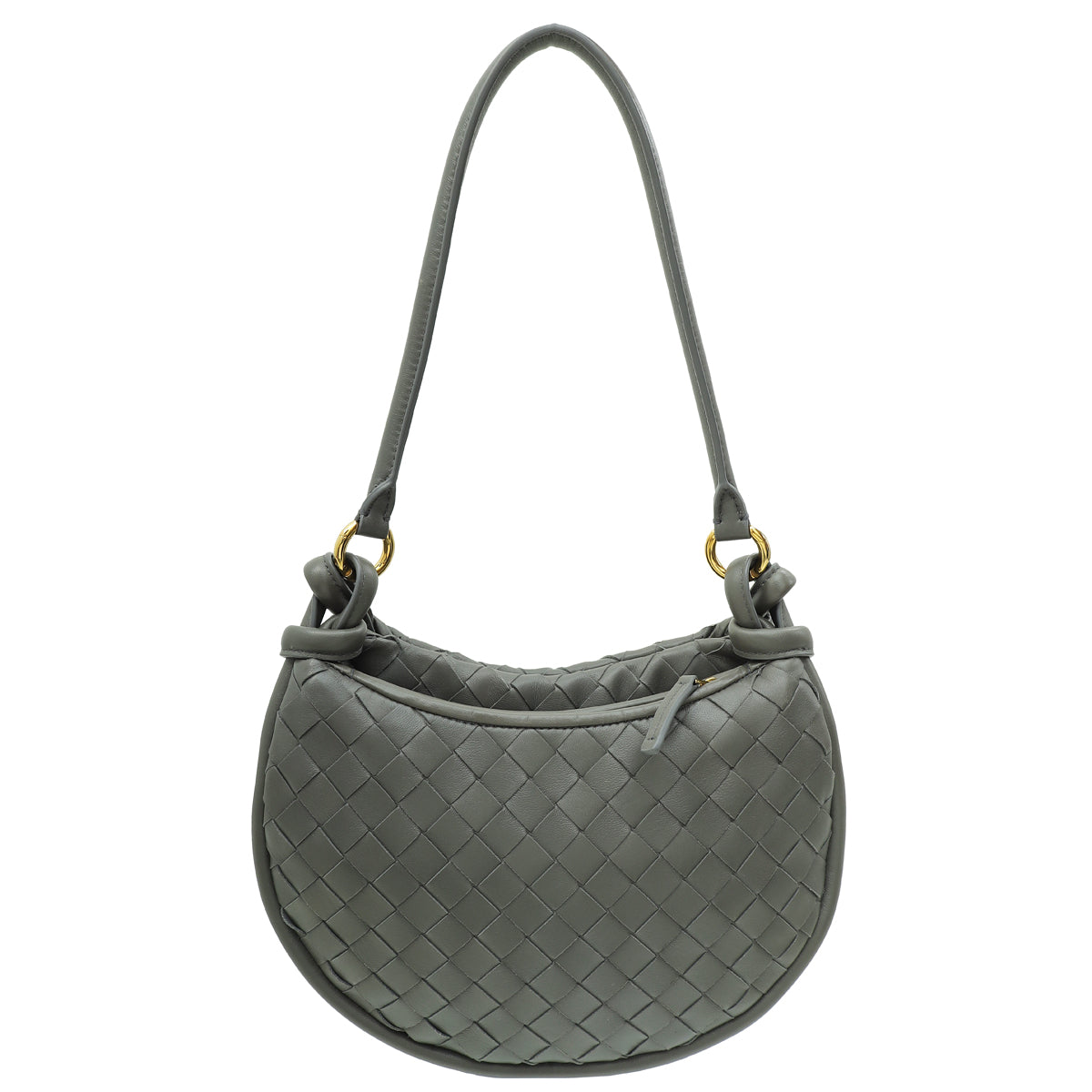 Bottega Veneta Dark Grey Intrecciato Gemelli Bag-Bottega Veneta-THE CLOSET