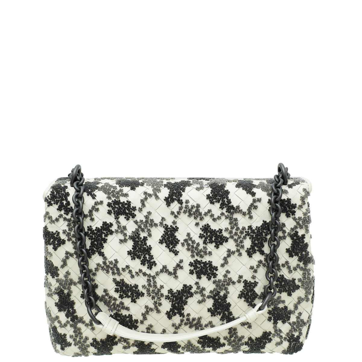 Bottega Veneta Bicolor Intrecciato Nappa Flocked Velvet Olimpia Medium Shoulder Bag-Bottega Veneta-THE CLOSET