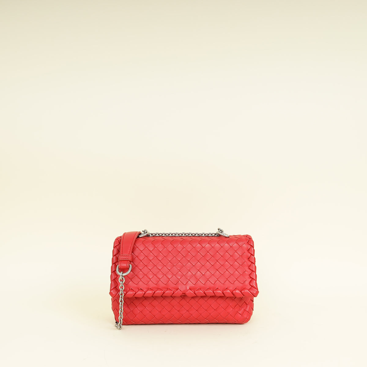 Bottega Veneta Red Intrecciato Olimpia Bag