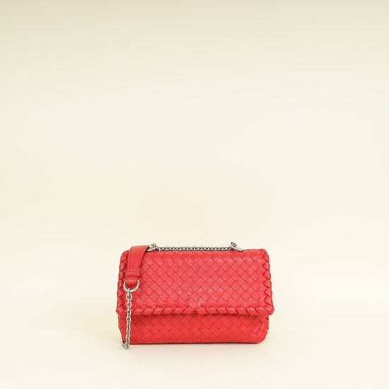 Bottega Veneta Red Intrecciato Olimpia Bag