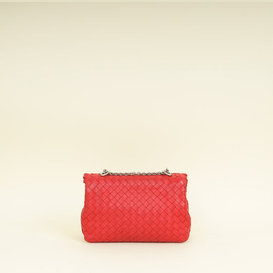 Bottega Veneta Red Intrecciato Olimpia Bag