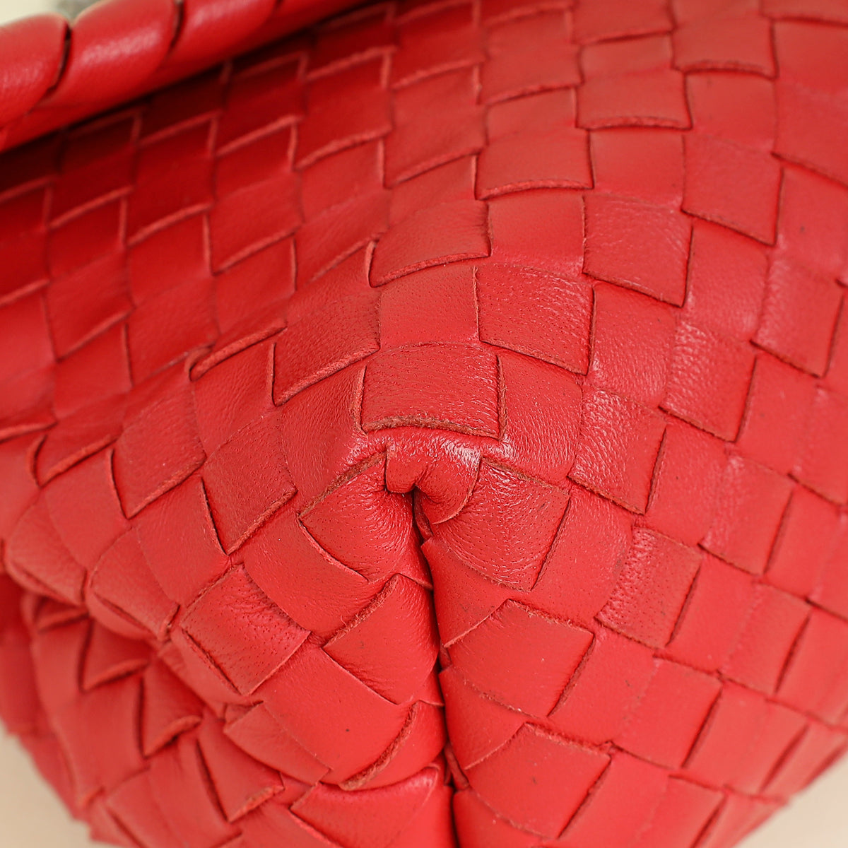 Bottega Veneta Red Intrecciato Olimpia Bag