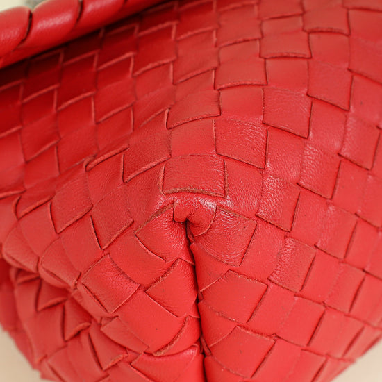 Bottega Veneta Red Intrecciato Olimpia Bag